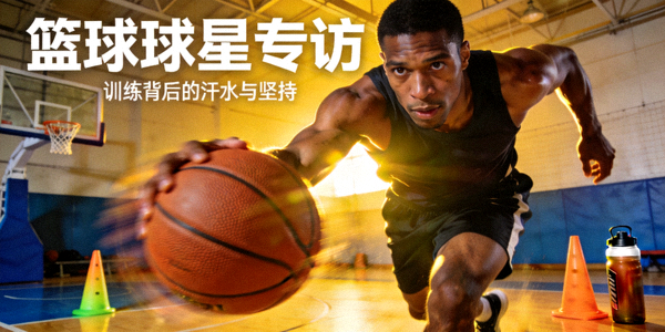 篮球球星专访背景图 - 球员训练瞬间特写